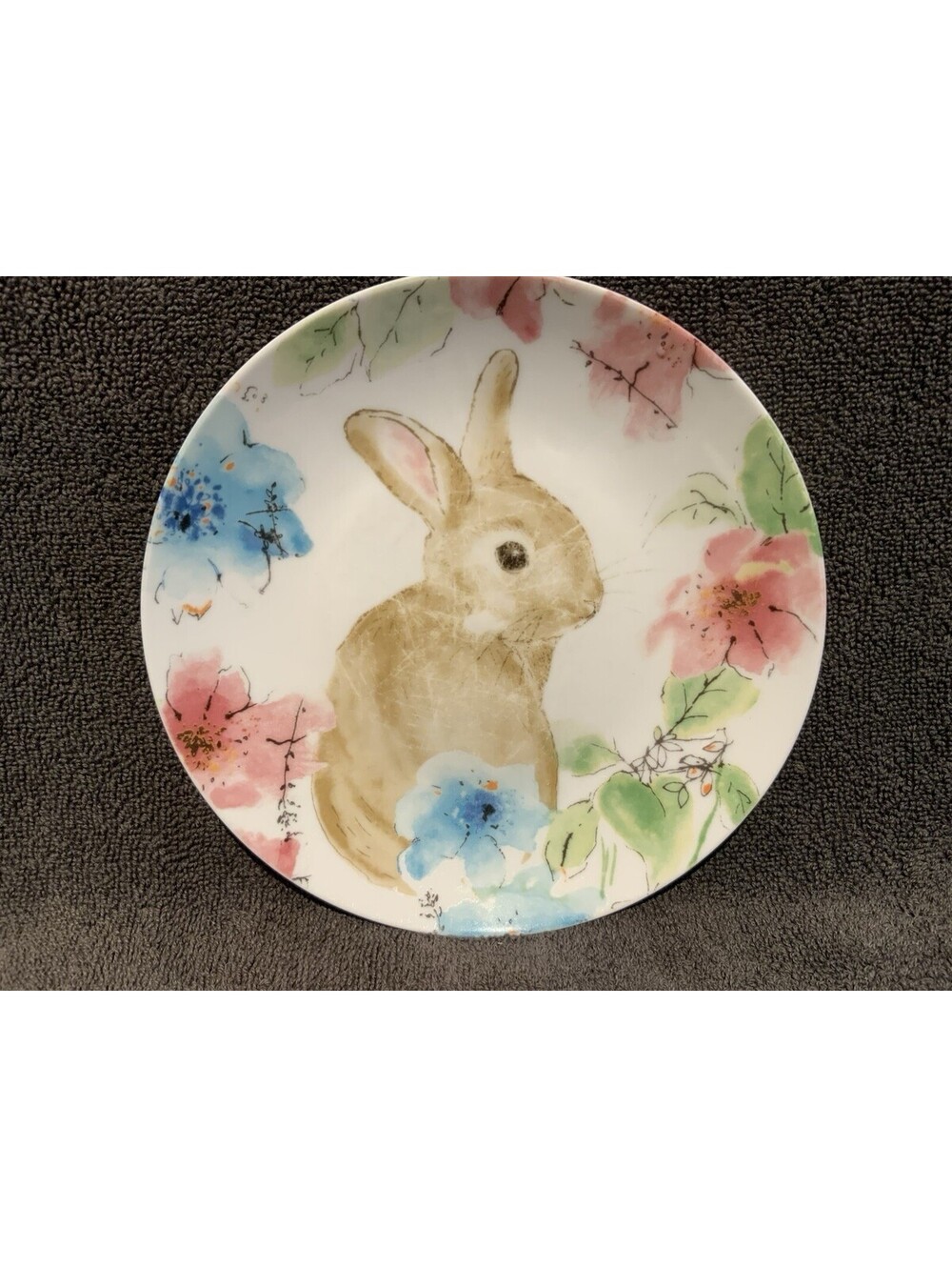222 Fifth Bastia Floral Bunny 6.25”W Bread/Desert Plate